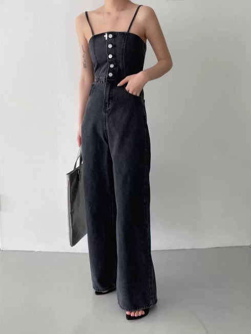 High Street Fashion Denim Jumpsuit
